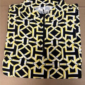ICIKULS Geometric Black and Yellow Shirt